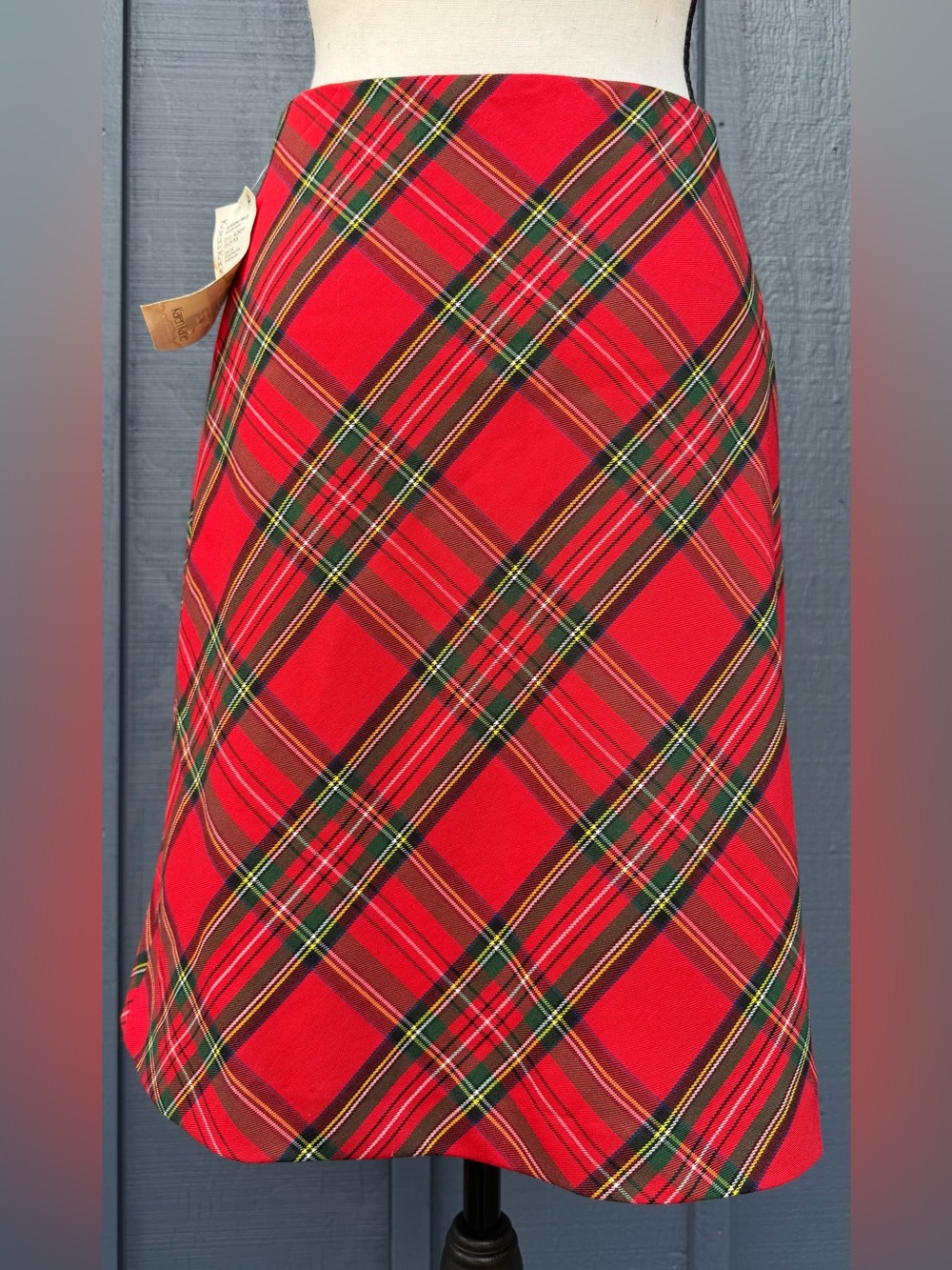 Plaid Tartan A-Line Skirt XS High Waist Punk Preppy Karen Kane NWT